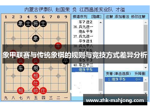 象甲联赛与传统象棋的规则与竞技方式差异分析